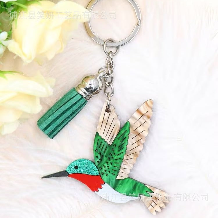 Wholesale Personality Trend Hummingbird Stitching Keychain